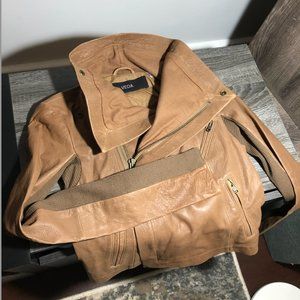 VEDA Tan Leather Jacket